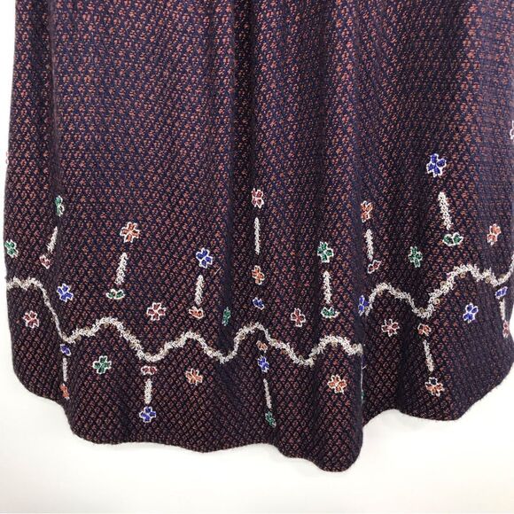 Free People IN THE CLOUDS Dark Knit Embroidered Sweater Tunic / Mini Dress - Picture 12 of 16